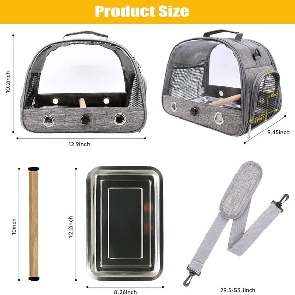 Travel Carrier Bag Portable Bird Backpack with Plat Breathable(1 Bag) - Picture 3 of 7